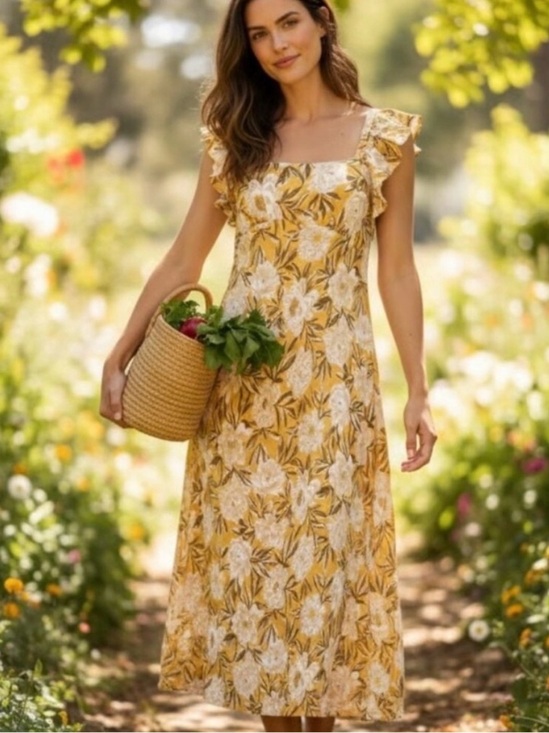 Madewell Dresses & Skirts - Madewell Size 4 Angelina Floral Yellow Maxi Dress Tropical Vacation Resort New